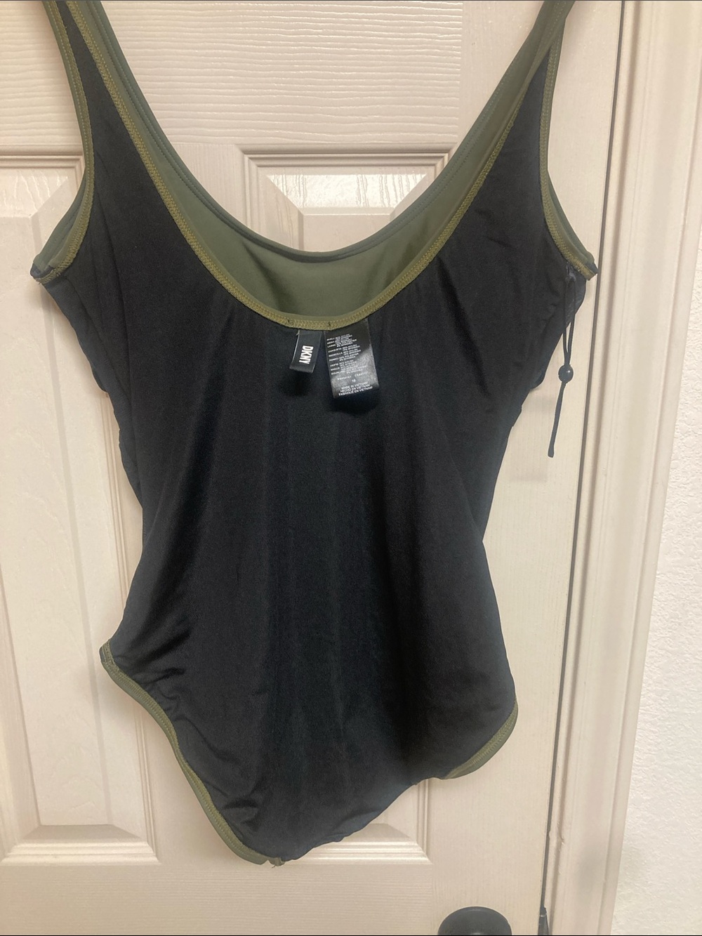 DKNY Women's Starburst One-Piece Swimsuit Sz 10 Moss Olive Green - Picture 6 of 9